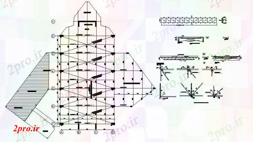 دانلود نقشه طراحی جزئیات ساختار کلیسای ساختار طرحی فریم و ساخت و ساز طراحی جزئیات  (کد94623)