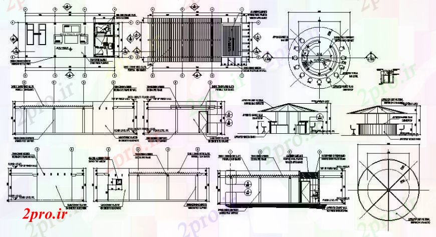 دانلود نقشه مسکونی  ، ویلایی ، آپارتمان  نما خانه، بخش و طراحی جزئیات  (کد94631)