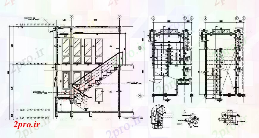 دانلود نقشه مسکونی  ، ویلایی ، آپارتمان  خانه دو سطح بخش سازنده و ساختار طراحی جزئیات  (کد94673)