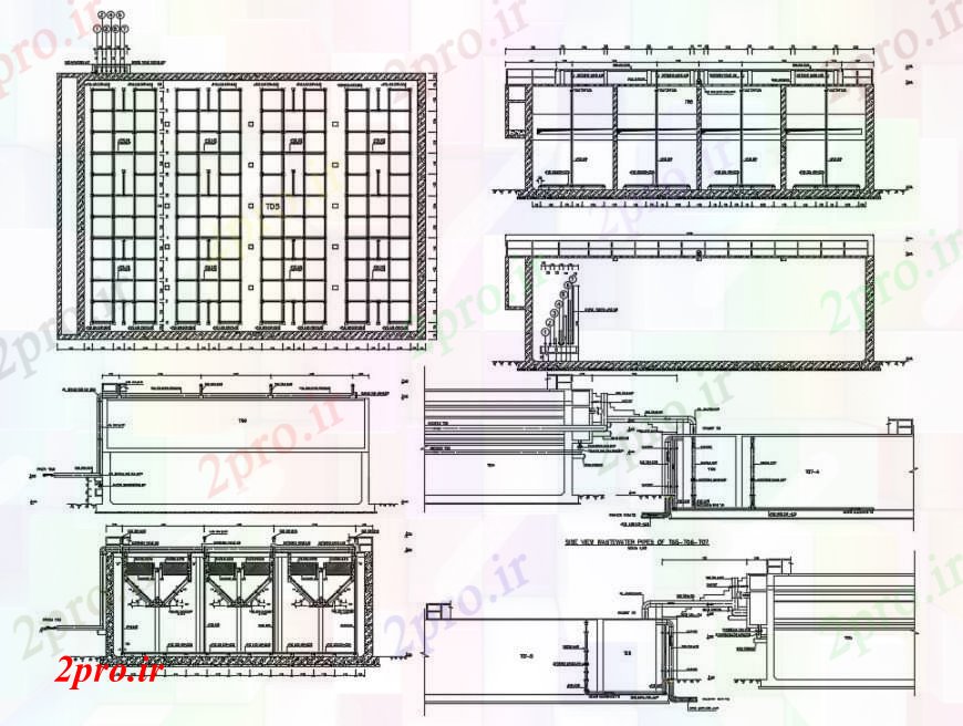 دانلود نقشه جزئیات ساخت و ساز طراحی  دو بعدی  خطوط ساخت و ساز موازی  اتوکد (کد94695)