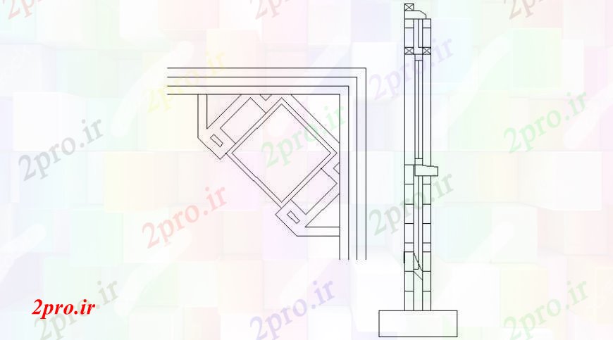 دانلود نقشه جزئیات طراحی در و پنجره  قاب پنجره ها و قاب پنجره برش بلوک نما طراحی جزئیات (کد94716)