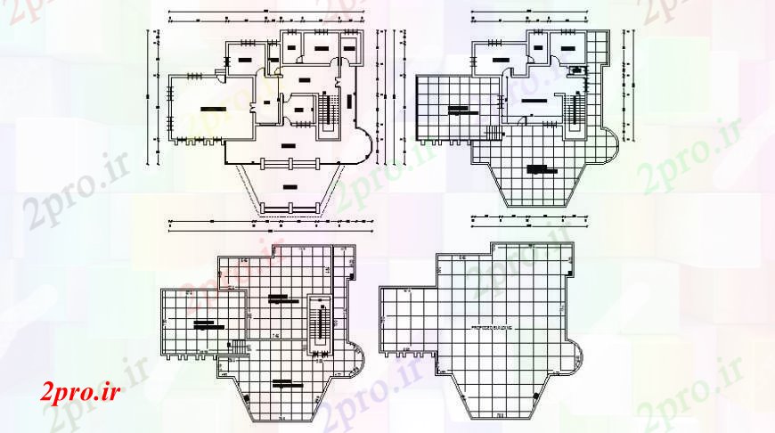 دانلود نقشه مسکونی ، ویلایی ، آپارتمان چهارم پلیس کف خانه توزیع طراحی های 21 در 22 متر (کد94718)