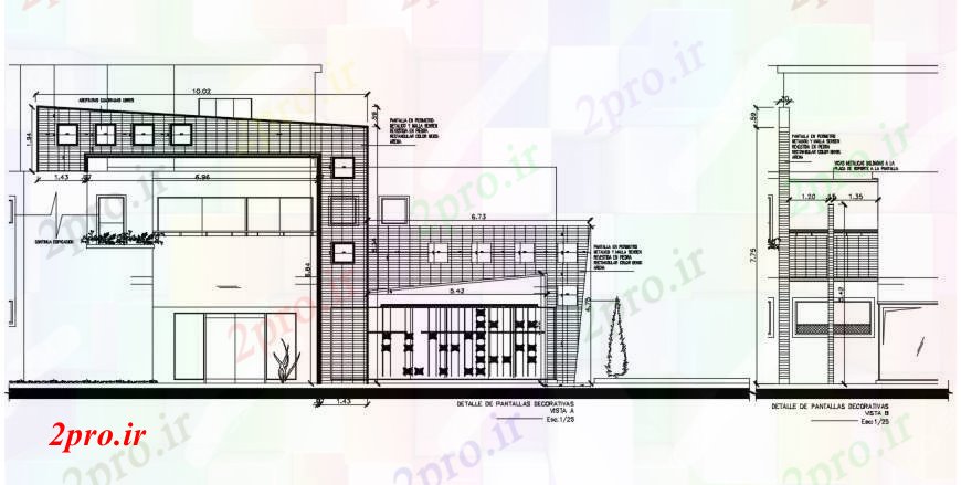 دانلود نقشه جزئیات ساخت و ساز طراحی دو بعدی از تزئینی ویزای اتوکد 10 در 30 متر (کد94723)