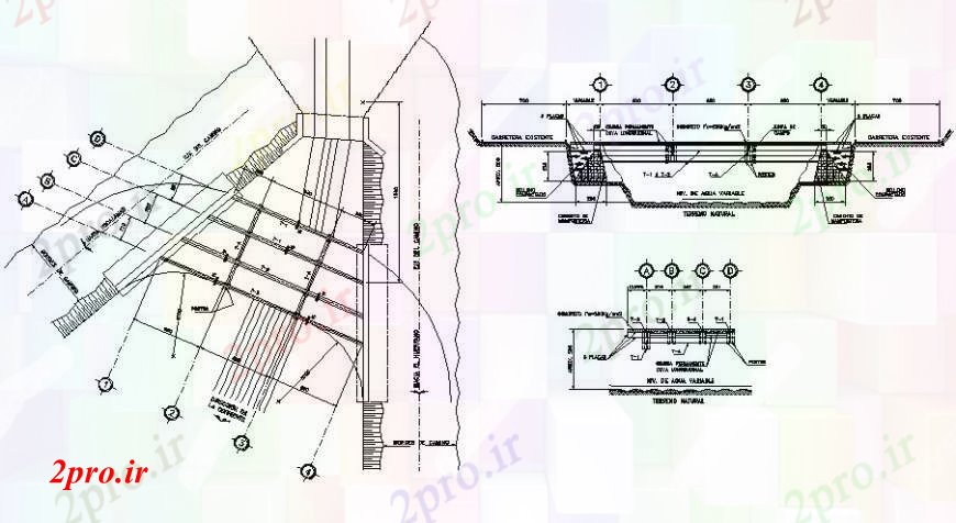 دانلود نقشه جزئیات ساخت پل بخش پل فضایی، طرحی سایت و ساختار طراحی جزئیات  سازنده (کد94734)