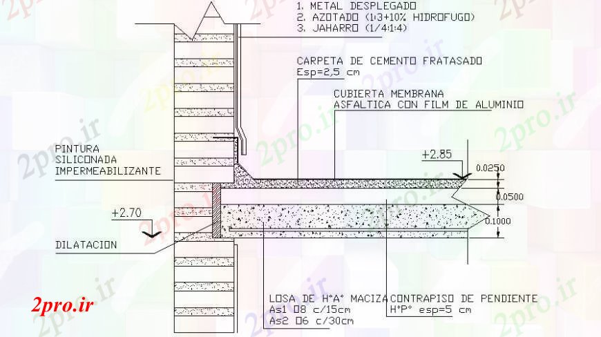 دانلود نقشه طراحی جزئیات ساختار سمت سقف قطع ساختار سازنده طراحی جزئیات  (کد94756)