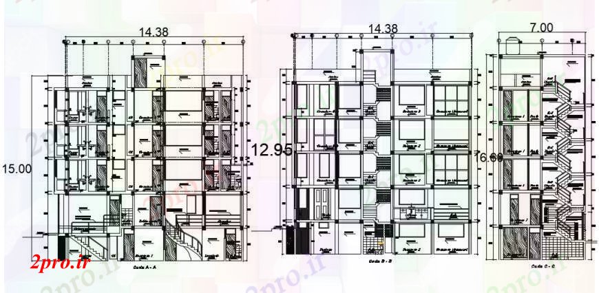 دانلود نقشه جزئیات پله و راه پله   طراحی  دو بعدی  از قسمت بیرونی خانه راه پله اتوکد از  (کد94764)