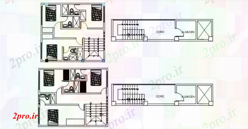 دانلود نقشه جزئیات لوله کشی طرحی راه پله جزئیات 32 در 43 متر (کد94805)