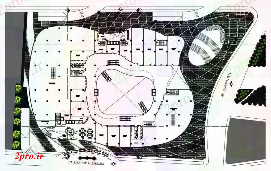 دانلود نقشه جزئیات پله و راه پله طراحی دو بعدی از فاده از مخلوط 10 در 12 متر (کد94854)
