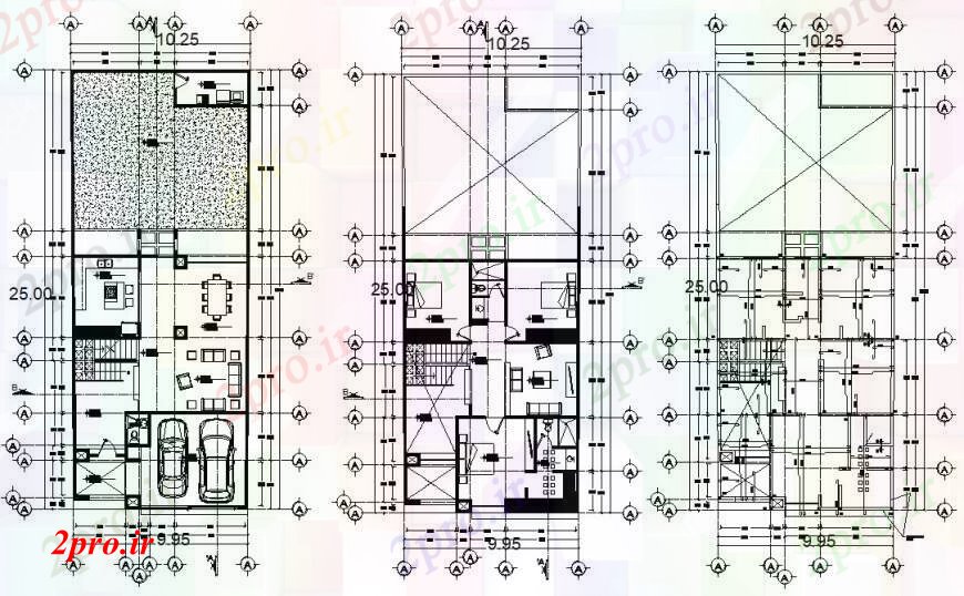 دانلود نقشه مسکونی ، ویلایی ، آپارتمان طراحی جزئیات کف آپارتمان 10 در 24 متر (کد94863)