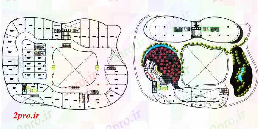 دانلود نقشه طراحی پارک - محوطه - باغ دو بعدی رسم باغ طرحی بیرونی نما اتوکد 10 در 11 متر (کد94879)