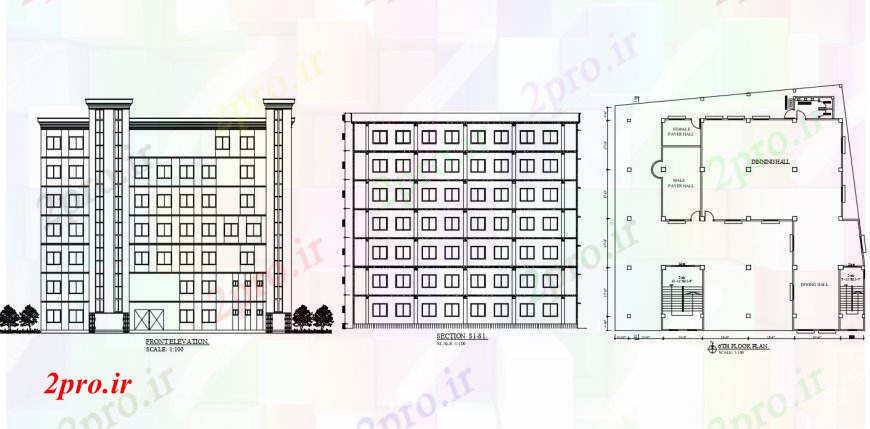 دانلود نقشه مسکونی ، ویلایی ، آپارتمان طراحی دو بعدی اتوکد مدنی 10 در 18 متر (کد94885)