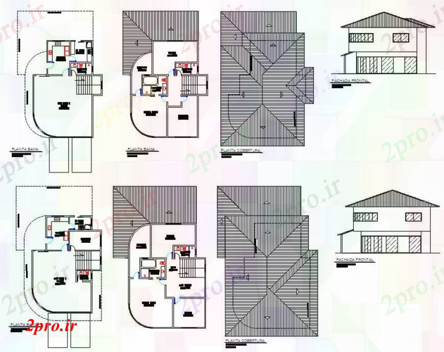 دانلود نقشه مسکونی  ، ویلایی ، آپارتمان  کلبه نما خانه، طرحی طبقه و ساختار طراحی جزئیات  (کد94924)