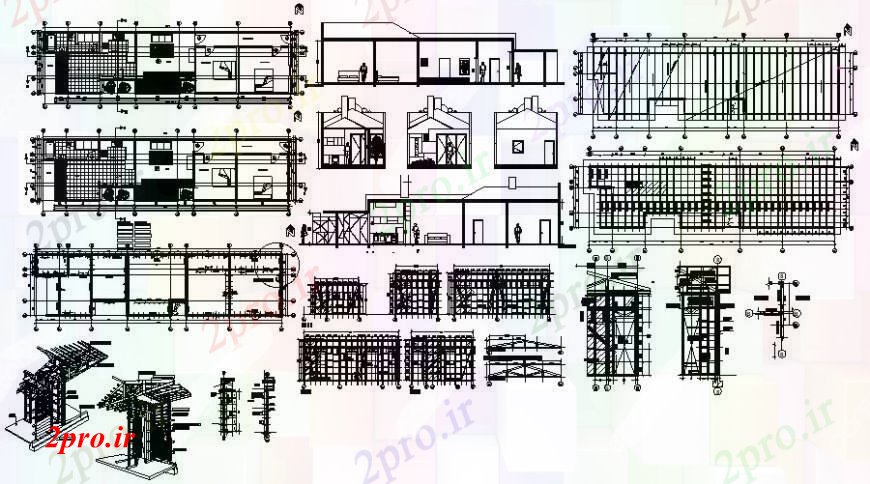 دانلود نقشه مسکونی  ، ویلایی ، آپارتمان  خانه مسکونی تمام بخش طرفه، ساختار و طرحی طبقه  (کد94938)