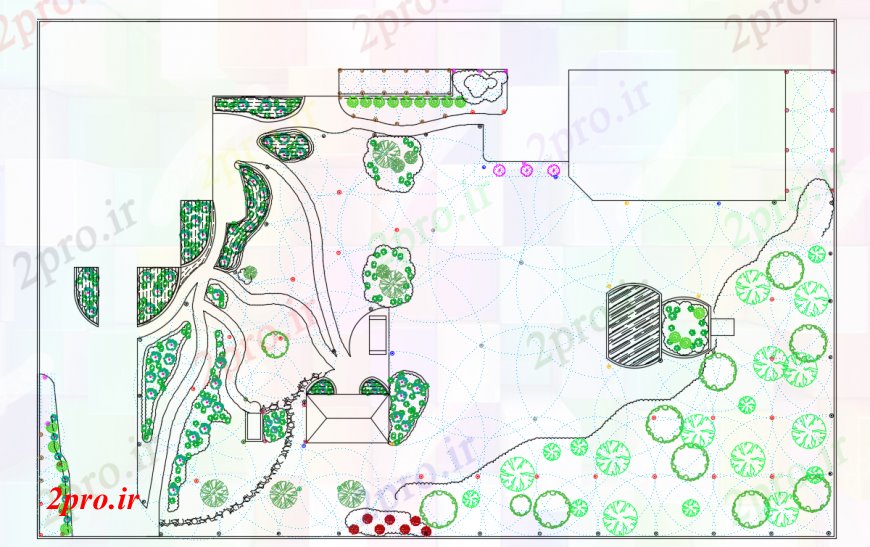 دانلود نقشه باغ مزرعه نوع مجلس طراحی باغ   آماده شد (کد94953)