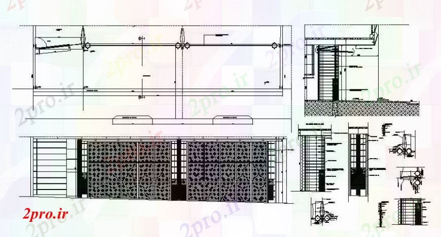 دانلود نقشه طراحی جزئیات ساختار بخش دروازه های فلزی و ساختار سازنده طراحی جزئیات  (کد94963)