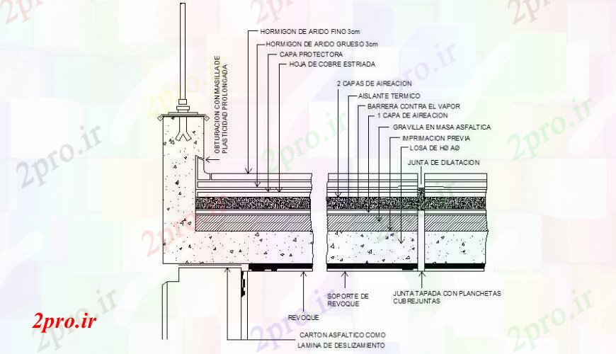 دانلود نقشه طراحی جزئیات ساختار Homirgon بخش دیوار و ساختار سازنده جزئیات (کد94987)