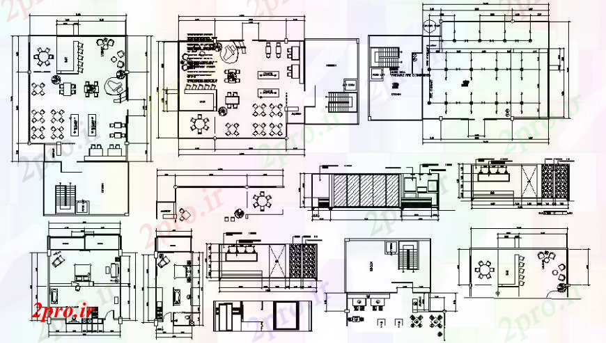 دانلود نقشه هتل - رستوران - اقامتگاه طرحی توزیع ادارات هتل محلی با مبلمان 20 در 27 متر (کد95051)