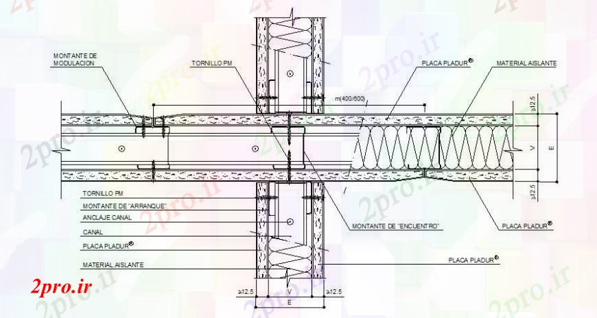 دانلود نقشه طراحی جزئیات ساختار مشترک سقف، بخش و ساختار طراحی جزئیات  سازنده (کد95119)