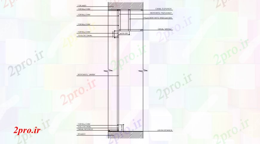 دانلود نقشه جزئیات طراحی در و پنجره  بخش فریم درب و ساختار طراحی جزئیات  (کد95139)