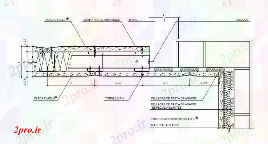 دانلود نقشه طراحی جزئیات ساختار سقف مشترک، بخش و ساختار طراحی جزئیات  (کد95147)