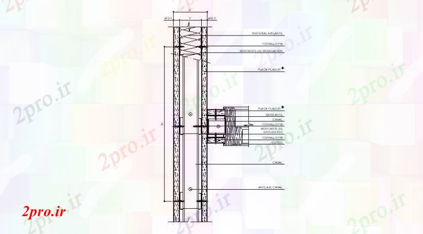 دانلود نقشه طراحی جزئیات ساختار قاب چوب بخش سازنده درب طراحی جزئیات  (کد95152)