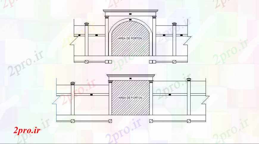 دانلود نقشه جزئیات طراحی در و پنجره  درب اصلی و دیوار نما (کد95168)