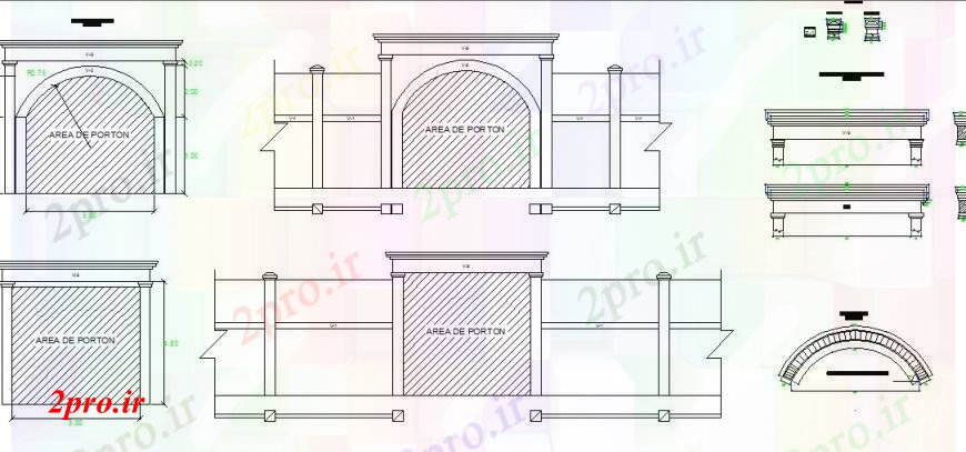 دانلود نقشه جزئیات طراحی در و پنجره  درب اصلی و نما دیوار و بلوک های داخلی طراحی جزئیات  (کد95169)