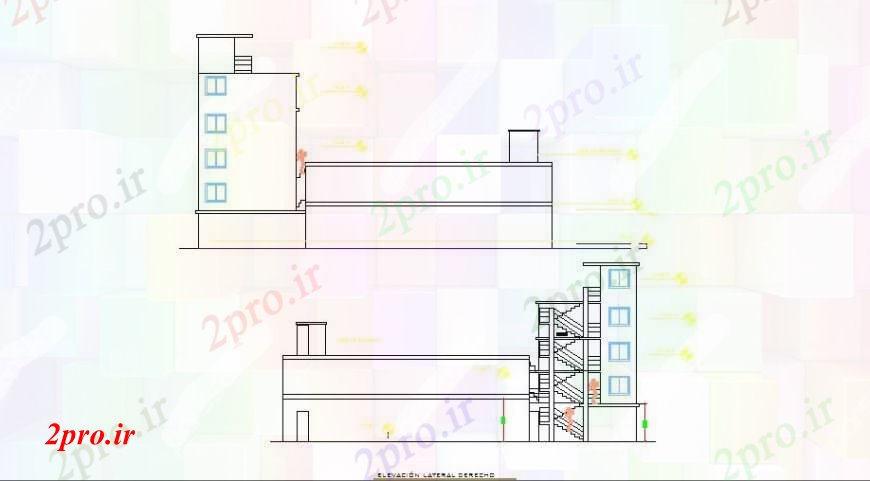 دانلود نقشه مسکونی  ، ویلایی ، آپارتمان  مسکونی مقابل ساختمان آپارتمان   و نما تماس طراحی جزئیات  (کد95174)