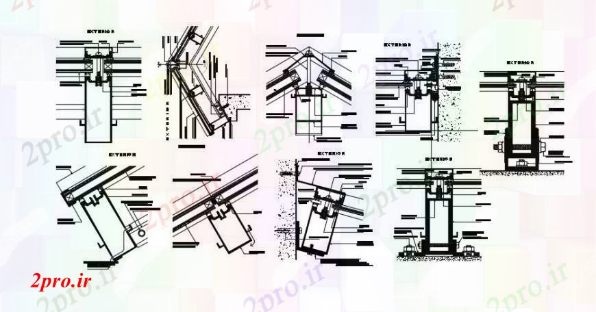 دانلود نقشه طراحی جزئیات ساختار سقف مفاصل بخش ها و  ساخت و ساز طراحی جزئیات  (کد95198)