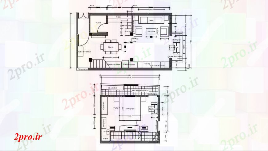 دانلود نقشه مسکونی ، ویلایی ، آپارتمان خانه توزیع و طرحی اتاق خواب 13 در 21 متر (کد95201)