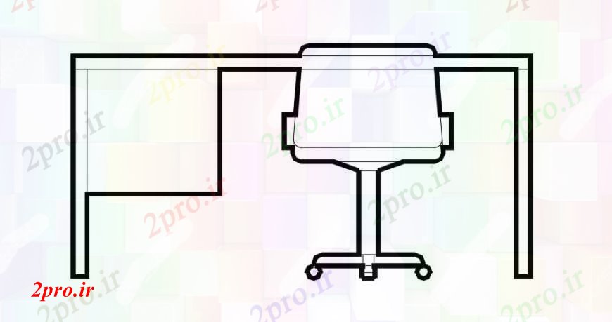 دانلود نقشه طراحی مبلمان اداری - تجاریمیز اداری و بلوک نما صندلی طراحی جزئیات (کد95221)