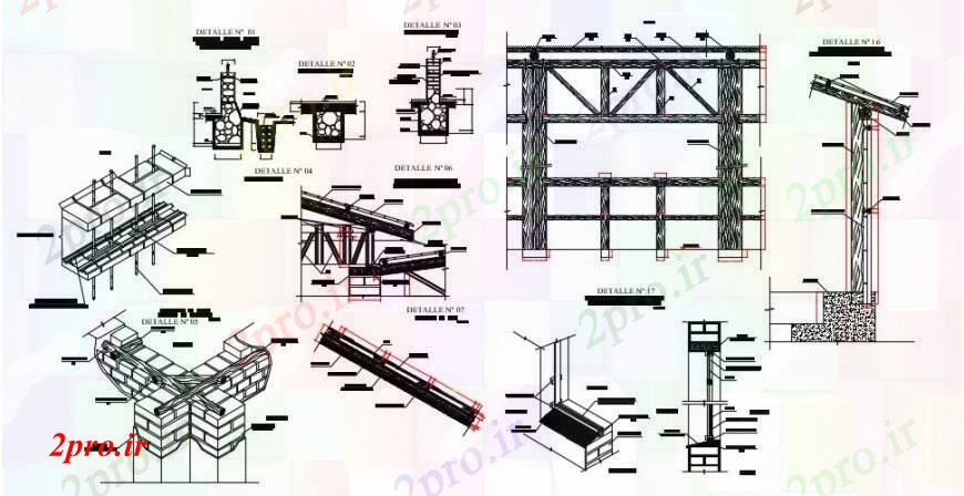 دانلود نقشه طراحی جزئیات ساختار چوبی ساختار ساخت و ساز بخش و ساخت و ساز سقف جزئیات (کد95227)
