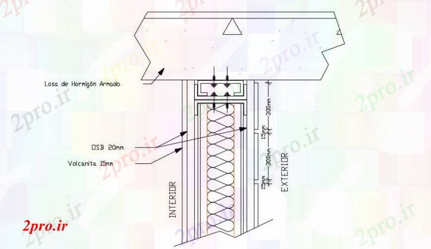 دانلود نقشه طراحی جزئیات ساختار سازنده باهم فلزی سیستم های جزئیات از دال اتحادیه های داخلی سقف (کد95241)