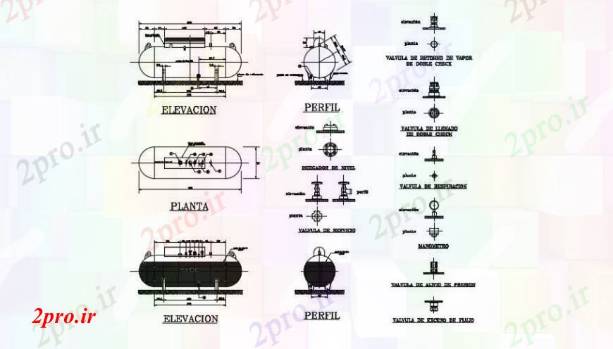 دانلود نقشه طراحی جزئیات ساختار نما مخزن گاز، بخش نصب و راه اندازی و طراحی جزئیات  (کد95249)