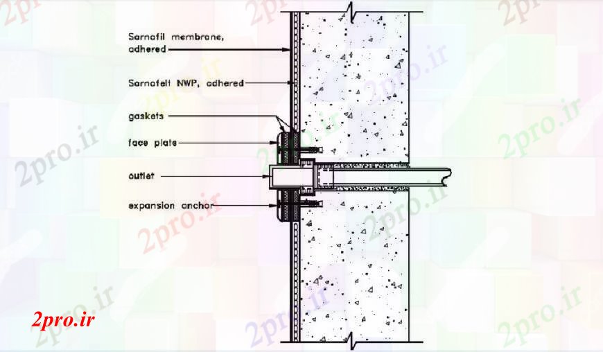 دانلود نقشه جزئیات لوله کشی شنا بخش و انژکتور در دیوار ساخت و ساز جزئیات (کد95293)