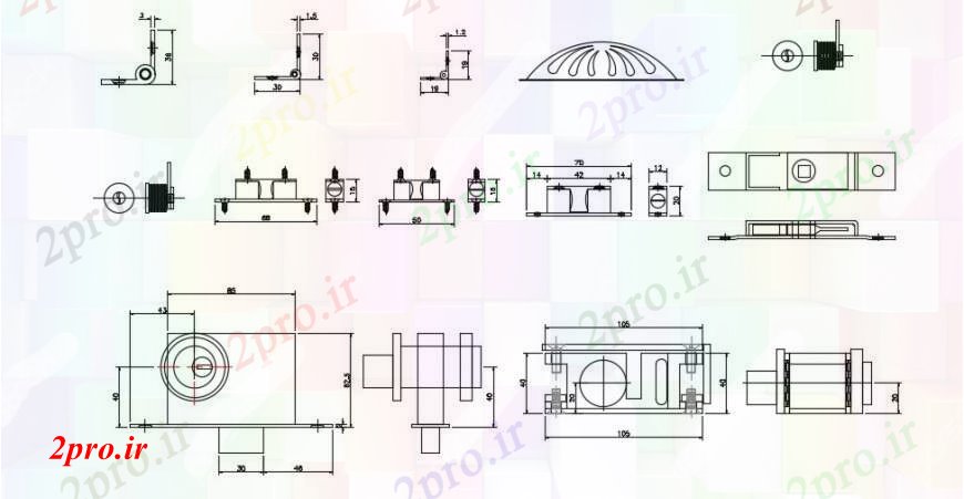 دانلود نقشه بلوک ، آرام ، نماد پیش امدگی لبه بام متعدد و بلوک های تجهیزات سازنده طراحی جزئیات  (کد95314)