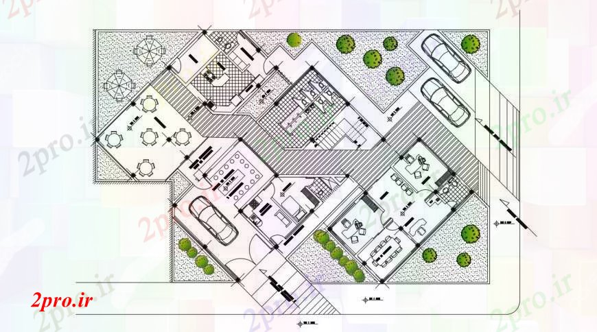 دانلود نقشه ساختمان دولتی ، سازمانی طراحی دو بعدی آموزش مرکز اتوکد 16 در 17 متر (کد95326)