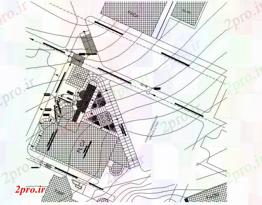 دانلود نقشه برنامه ریزی شهری نمای بالای  پروژه سایت  (کد95360)