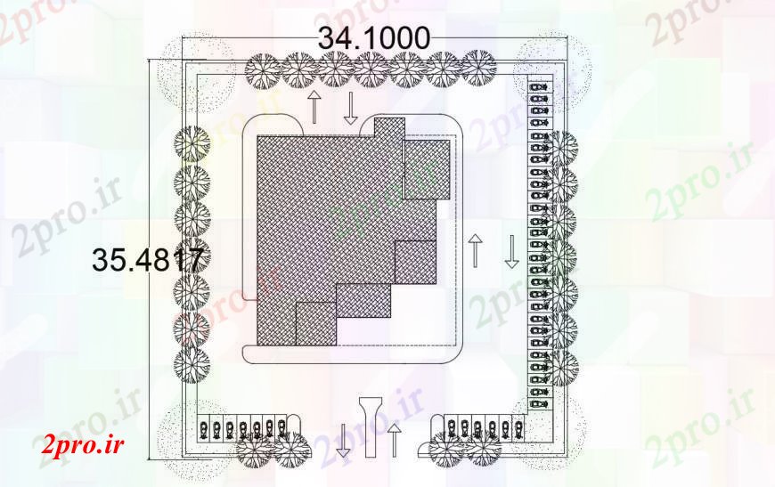 دانلود نقشه هایپر مارکت - مرکز خرید - فروشگاه طراحی دو بعدی از خرید طراحی مرکز صفحه اتوکد 18 در 20 متر (کد95377)