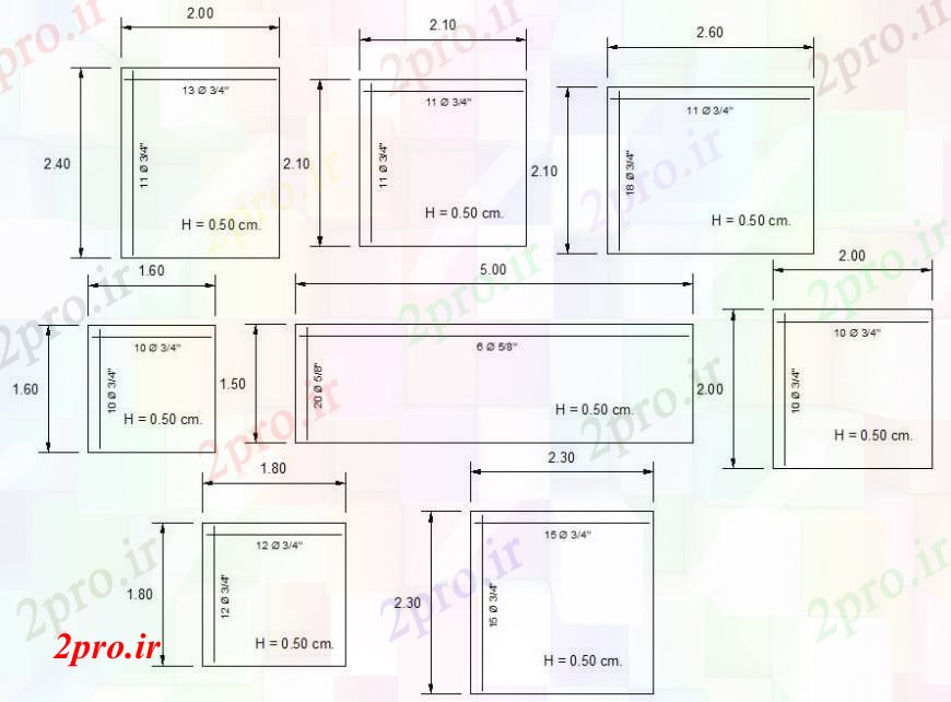 دانلود نقشه جزئیات ساخت و ساز  مسلح جزئیات   (کد95388)