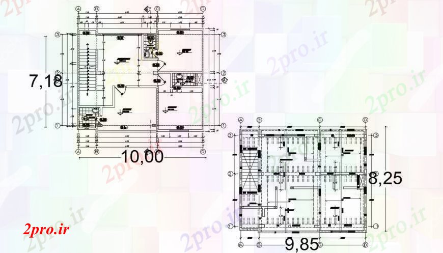 دانلود نقشه هایپر مارکت - مرکز خرید - فروشگاه طراحی دو بعدی از کف سالن تجاری 8 در 10 متر (کد95463)