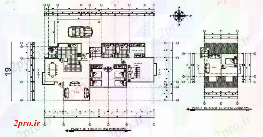 دانلود نقشه مسکونی  ، ویلایی ، آپارتمان  خانه کلبه اول و طبقه دوم توزیع طراحی جزئیات  (کد95487)