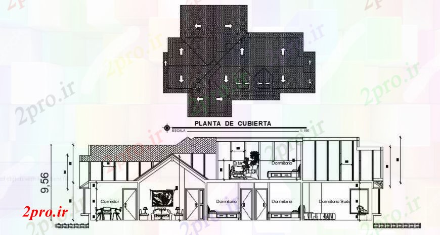 دانلود نقشه مسکونی  ، ویلایی ، آپارتمان  خانه کلبه بخش اصلی و طرحی پوشش جزئیات طراحی  (کد95492)