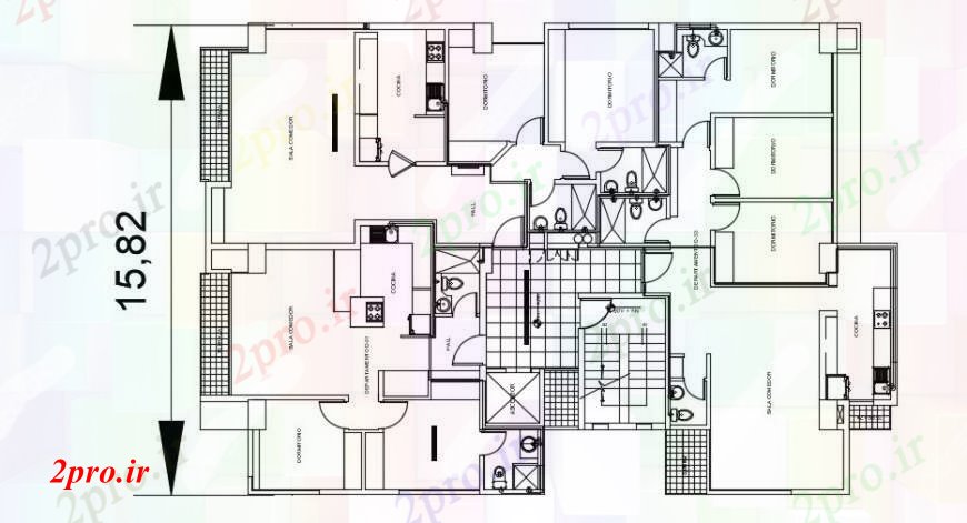 دانلود نقشه مسکونی  ، ویلایی ، آپارتمان  طرحی توزیع خانه یک خانواده دو بعدی  طراحی جزئیات  (کد95498)