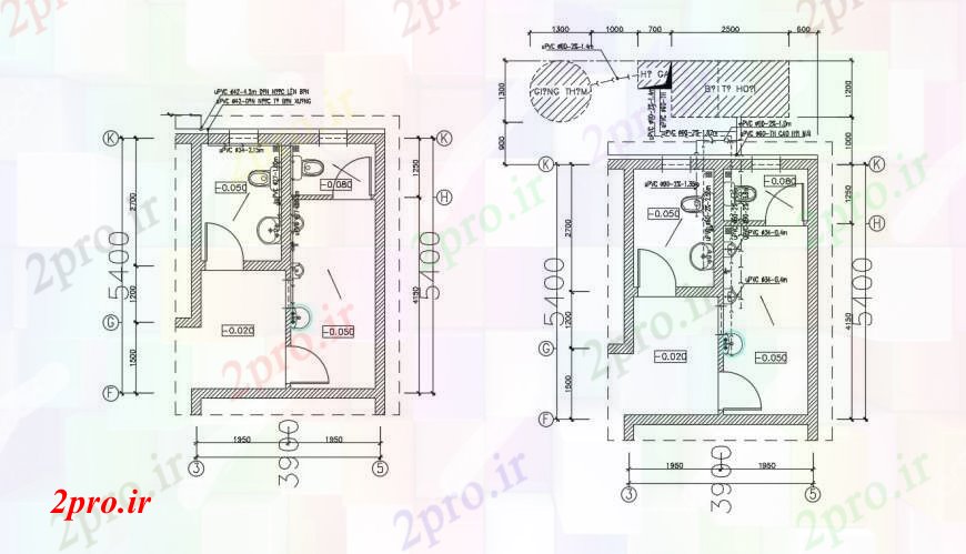 دانلود نقشه حمام مستر طراحی  دو بعدی  حمام اتصالات جزئیات  اتوکد (کد95517)
