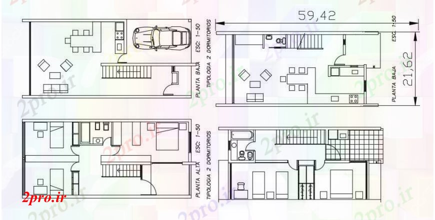 دانلود نقشه مسکونی  ، ویلایی ، آپارتمان  یک خانواده توزیع طرحی طبقه ویلا مسکونی طراحی جزئیات (کد95550)