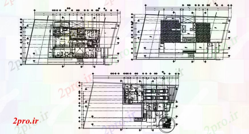 دانلود نقشه مسکونی ، ویلایی ، آپارتمان سه سطح خانه مسکونی طبقه طرح 15 در 20 متر (کد95576)