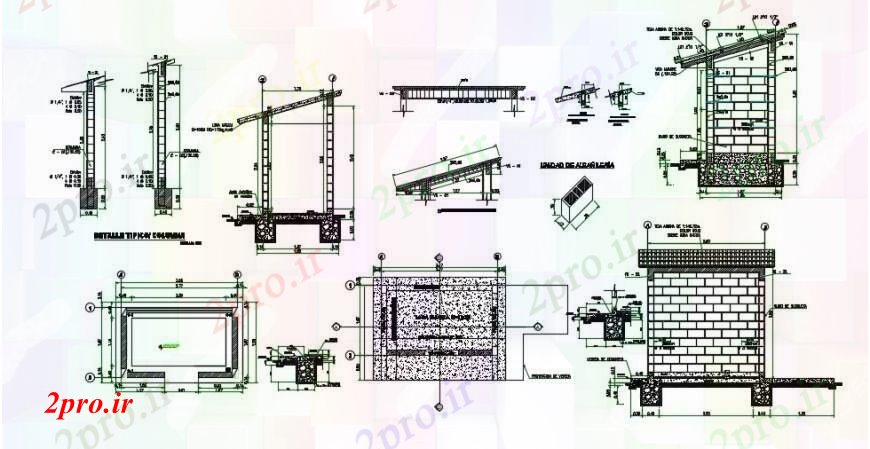 دانلود نقشه جزئیات لوله کشی توالت دیوار آجری ، بخش سازنده و ساختار جزئیات  (کد95581)