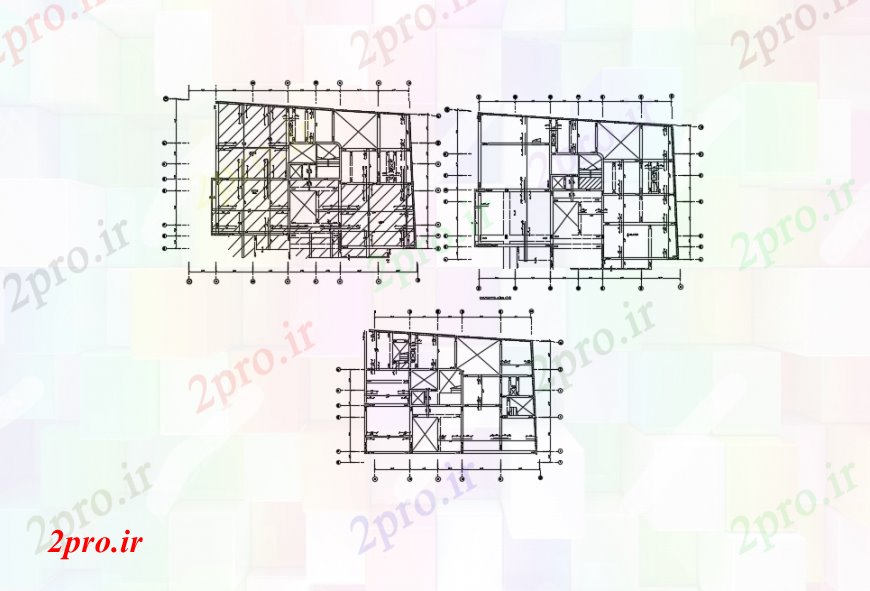 دانلود نقشه طراحی جزئیات ساختار سه طبقه جزئیات طراحی فریم ساختار برنامه ریزی برای آپارتمان ساخت و ساز 20 در 25 متر (کد95590)