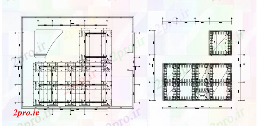 دانلود نقشه طراحی جزئیات ساختار زمین و اولین ساختار طبقه طرحی جزئیات برای خانه مسکونی 17 در 19 متر (کد95636)